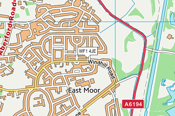 WF1 4JE map - OS VectorMap District (Ordnance Survey) WF1 4JE map - OS VectorMap District (Ordnance Survey)