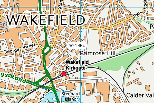 WF1 4PE map - OS VectorMap District (Ordnance Survey)