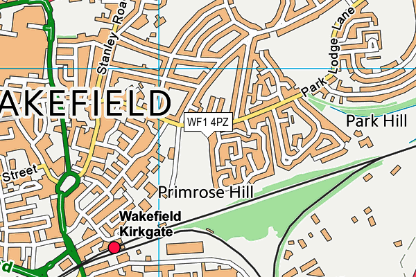 WF1 4PZ map - OS VectorMap District (Ordnance Survey) WF1 4PZ map - OS VectorMap District (Ordnance Survey)