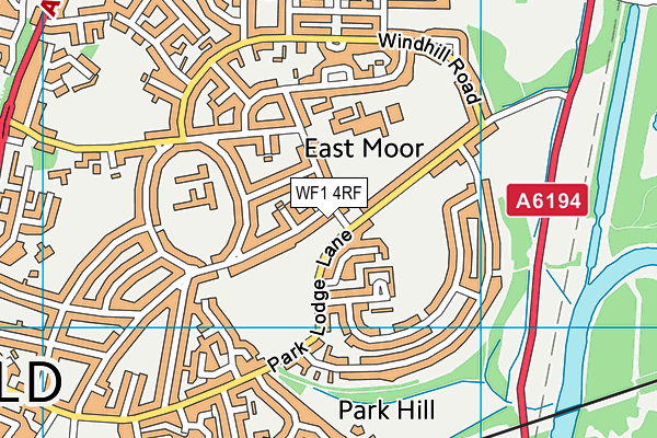 WF1 4RF map - OS VectorMap District (Ordnance Survey) WF1 4RF map - OS VectorMap District (Ordnance Survey)