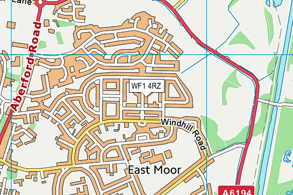 WF1 4RZ map - OS VectorMap District (Ordnance Survey) WF1 4RZ map - OS VectorMap District (Ordnance Survey)