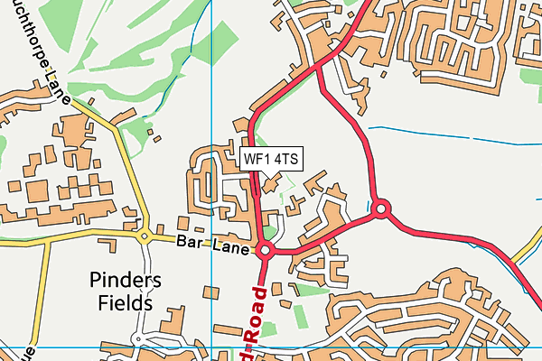 WF1 4TS map - OS VectorMap District (Ordnance Survey) WF1 4TS map - OS VectorMap District (Ordnance Survey)