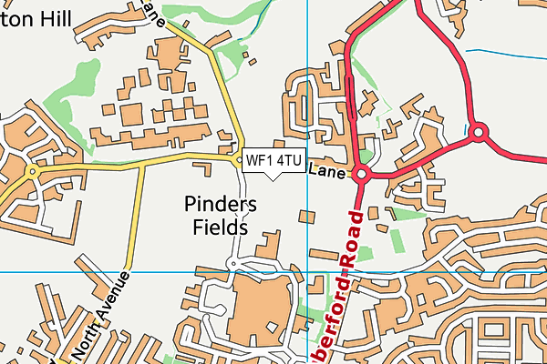 WF1 4TU map - OS VectorMap District (Ordnance Survey) WF1 4TU map - OS VectorMap District (Ordnance Survey)