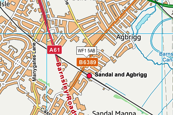 WF1 5AB map - OS VectorMap District (Ordnance Survey) WF1 5AB map - OS VectorMap District (Ordnance Survey)
