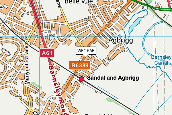 WF1 5AE map - OS VectorMap District (Ordnance Survey) WF1 5AE map - OS VectorMap District (Ordnance Survey)