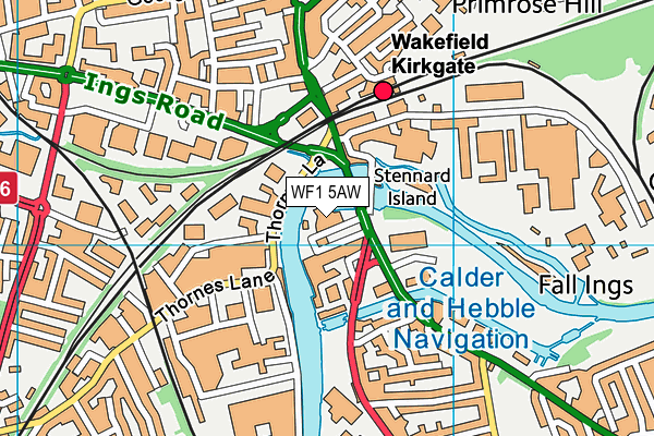 WF1 5AW map - OS VectorMap District (Ordnance Survey) WF1 5AW map - OS VectorMap District (Ordnance Survey)