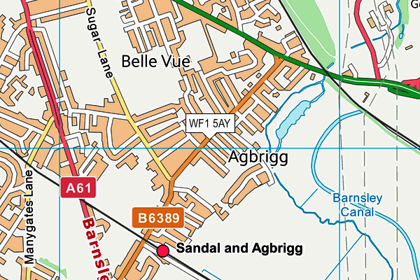 WF1 5AY map - OS VectorMap District (Ordnance Survey) WF1 5AY map - OS VectorMap District (Ordnance Survey)