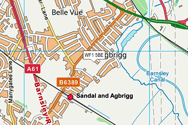 WF1 5BE map - OS VectorMap District (Ordnance Survey) WF1 5BE map - OS VectorMap District (Ordnance Survey)
