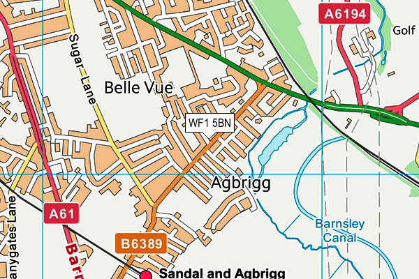 WF1 5BN map - OS VectorMap District (Ordnance Survey) WF1 5BN map - OS VectorMap District (Ordnance Survey)