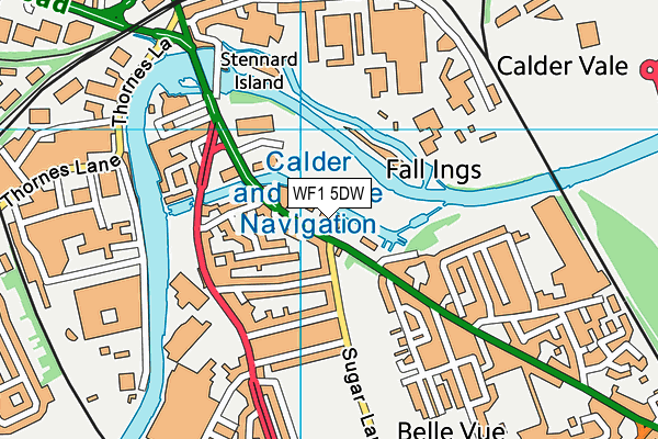 WF1 5DW map - OS VectorMap District (Ordnance Survey) WF1 5DW map - OS VectorMap District (Ordnance Survey)