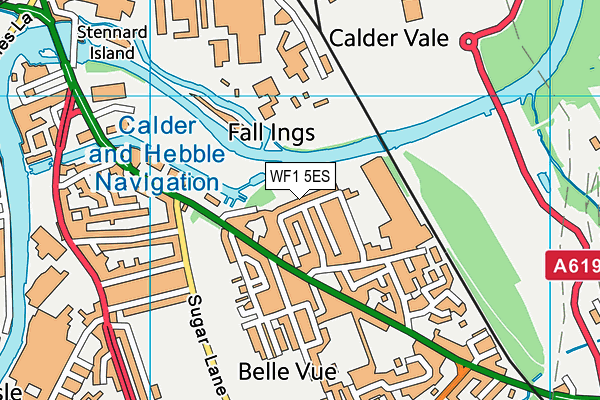 WF1 5ES map - OS VectorMap District (Ordnance Survey) WF1 5ES map - OS VectorMap District (Ordnance Survey)