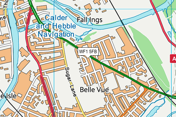 WF1 5FB map - OS VectorMap District (Ordnance Survey) WF1 5FB map - OS VectorMap District (Ordnance Survey)