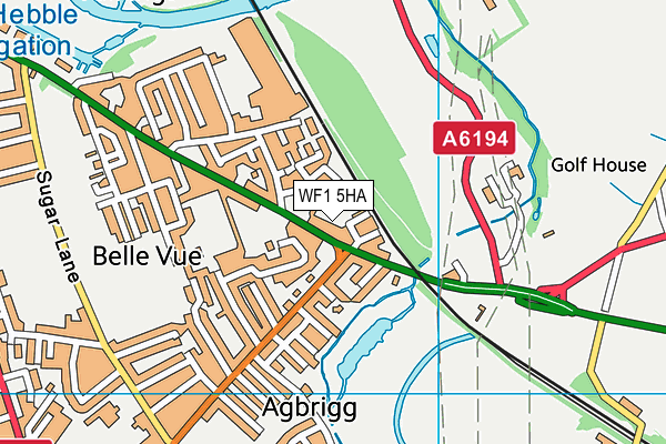 WF1 5HA map - OS VectorMap District (Ordnance Survey) WF1 5HA map - OS VectorMap District (Ordnance Survey)