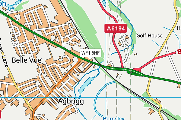 WF1 5HF map - OS VectorMap District (Ordnance Survey) WF1 5HF map - OS VectorMap District (Ordnance Survey)
