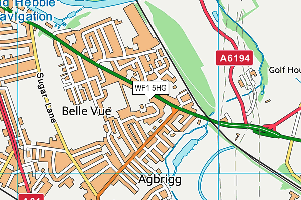 WF1 5HG map - OS VectorMap District (Ordnance Survey)
