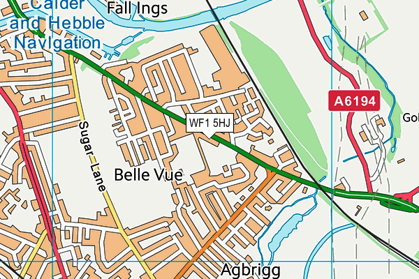 WF1 5HJ map - OS VectorMap District (Ordnance Survey) WF1 5HJ map - OS VectorMap District (Ordnance Survey)