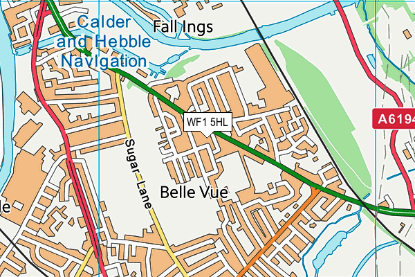 WF1 5HL map - OS VectorMap District (Ordnance Survey) WF1 5HL map - OS VectorMap District (Ordnance Survey)