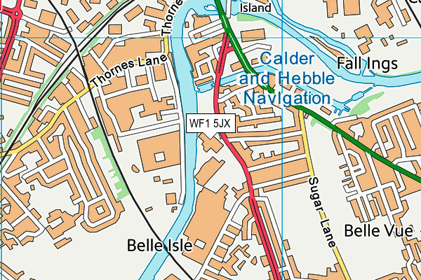 WF1 5JX map - OS VectorMap District (Ordnance Survey) WF1 5JX map - OS VectorMap District (Ordnance Survey)