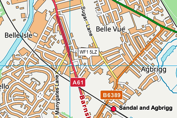 WF1 5LZ map - OS VectorMap District (Ordnance Survey)