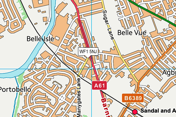 WF1 5NJ map - OS VectorMap District (Ordnance Survey) WF1 5NJ map - OS VectorMap District (Ordnance Survey)