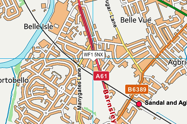 WF1 5NX map - OS VectorMap District (Ordnance Survey)
