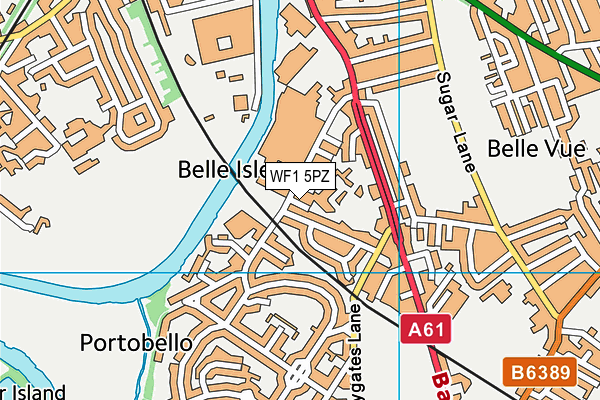 WF1 5PZ map - OS VectorMap District (Ordnance Survey) WF1 5PZ map - OS VectorMap District (Ordnance Survey)