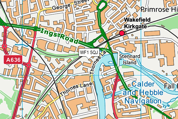 WF1 5QJ map - OS VectorMap District (Ordnance Survey) WF1 5QJ map - OS VectorMap District (Ordnance Survey)