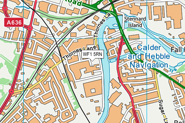 WF1 5RN map - OS VectorMap District (Ordnance Survey) WF1 5RN map - OS VectorMap District (Ordnance Survey)