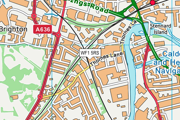 WF1 5RS map - OS VectorMap District (Ordnance Survey) WF1 5RS map - OS VectorMap District (Ordnance Survey)