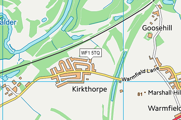 WF1 5TQ map - OS VectorMap District (Ordnance Survey) WF1 5TQ map - OS VectorMap District (Ordnance Survey)