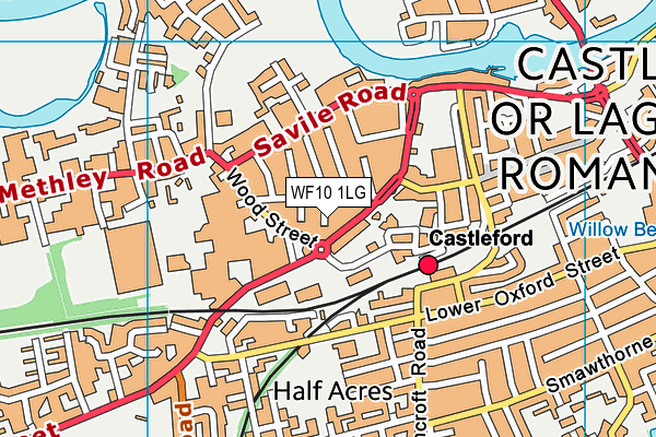 WF10 1LG map - OS VectorMap District (Ordnance Survey) WF10 1LG map - OS VectorMap District (Ordnance Survey)