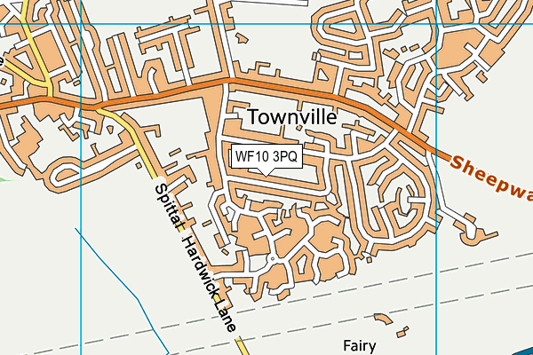 WF10 3PQ map - OS VectorMap District (Ordnance Survey) WF10 3PQ map - OS VectorMap District (Ordnance Survey)