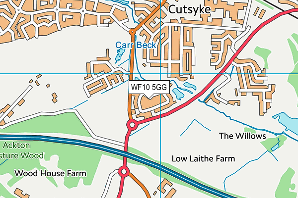 WF10 5GG map - OS VectorMap District (Ordnance Survey) WF10 5GG map - OS VectorMap District (Ordnance Survey)