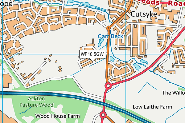 WF10 5GW map - OS VectorMap District (Ordnance Survey) WF10 5GW map - OS VectorMap District (Ordnance Survey)
