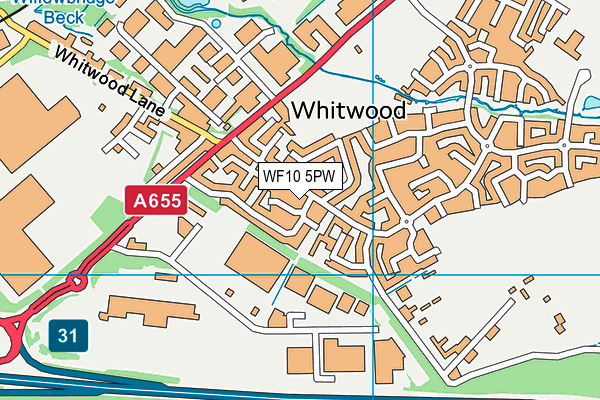 WF10 5PW map - OS VectorMap District (Ordnance Survey) WF10 5PW map - OS VectorMap District (Ordnance Survey)