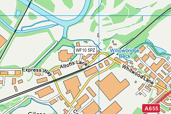 WF10 5PZ map - OS VectorMap District (Ordnance Survey) WF10 5PZ map - OS VectorMap District (Ordnance Survey)