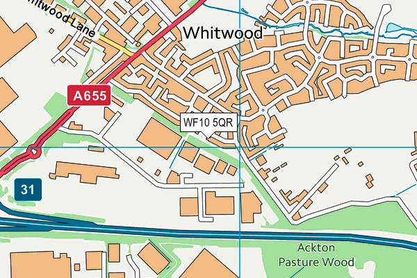 WF10 5QR map - OS VectorMap District (Ordnance Survey) WF10 5QR map - OS VectorMap District (Ordnance Survey)