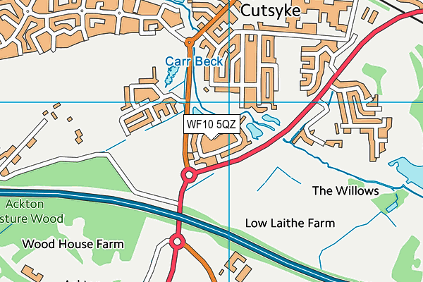 WF10 5QZ map - OS VectorMap District (Ordnance Survey)