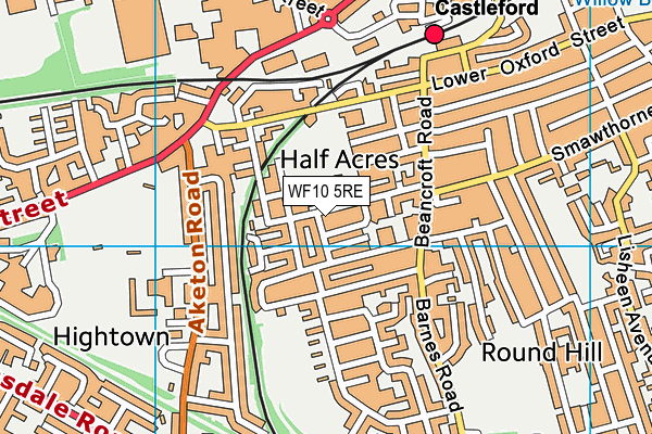 WF10 5RE map - OS VectorMap District (Ordnance Survey)