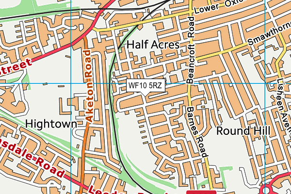 WF10 5RZ map - OS VectorMap District (Ordnance Survey)