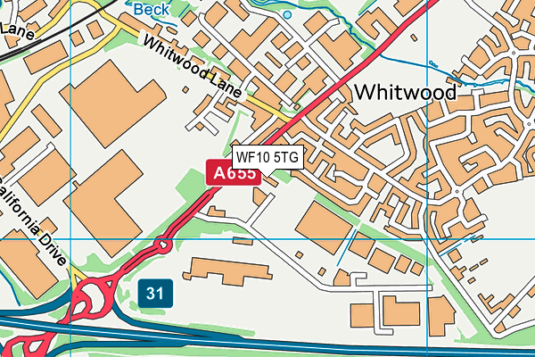 WF10 5TG map - OS VectorMap District (Ordnance Survey)