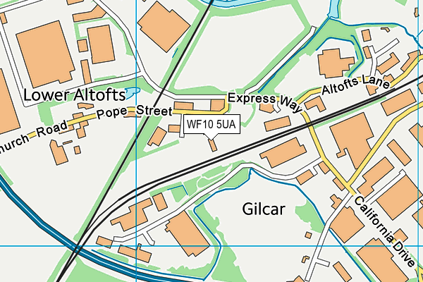 WF10 5UA map - OS VectorMap District (Ordnance Survey)