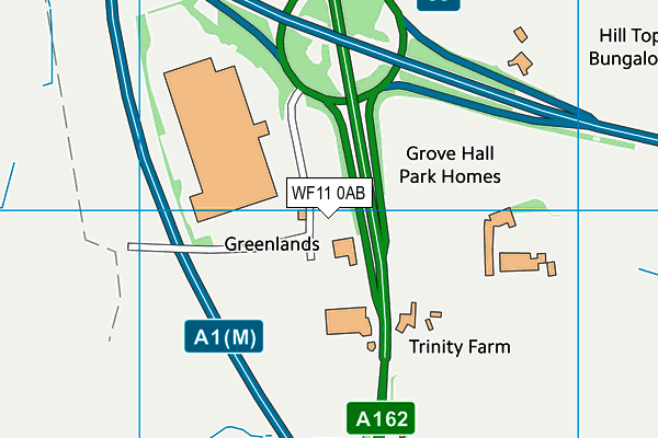 WF11 0AB map - OS VectorMap District (Ordnance Survey) WF11 0AB map - OS VectorMap District (Ordnance Survey)