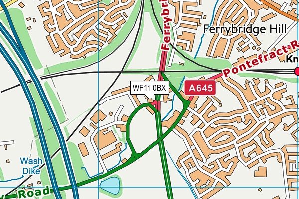 WF11 0BX map - OS VectorMap District (Ordnance Survey) WF11 0BX map - OS VectorMap District (Ordnance Survey)