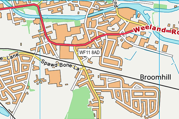 WF11 8AD map - OS VectorMap District (Ordnance Survey) WF11 8AD map - OS VectorMap District (Ordnance Survey)
