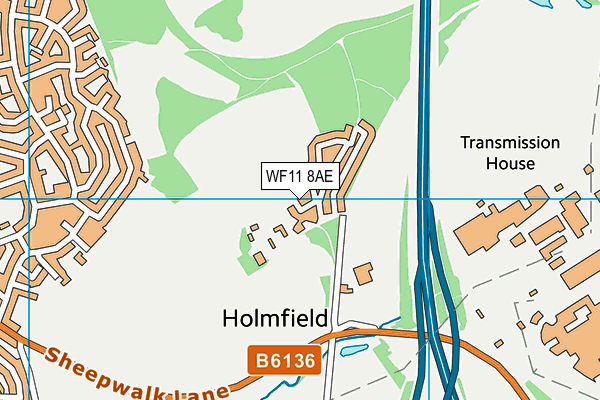 WF11 8AE map - OS VectorMap District (Ordnance Survey) WF11 8AE map - OS VectorMap District (Ordnance Survey)