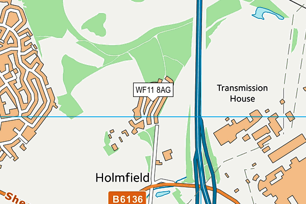 WF11 8AG map - OS VectorMap District (Ordnance Survey) WF11 8AG map - OS VectorMap District (Ordnance Survey)