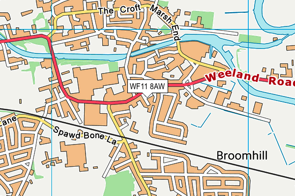 WF11 8AW map - OS VectorMap District (Ordnance Survey) WF11 8AW map - OS VectorMap District (Ordnance Survey)