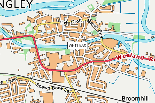 WF11 8AX map - OS VectorMap District (Ordnance Survey) WF11 8AX map - OS VectorMap District (Ordnance Survey)