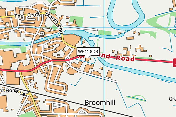 WF11 8DB map - OS VectorMap District (Ordnance Survey) WF11 8DB map - OS VectorMap District (Ordnance Survey)